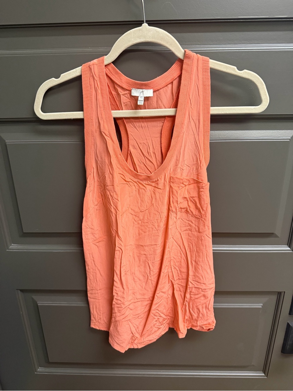 Joie Peach Silk Sleeveless Pocket Tank Top